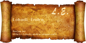 Lokodi Endre névjegykártya